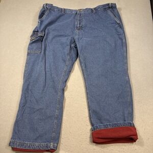 Artic Bear Haband's Insulated Flannel Cargo Jeans 46M Winter Snap Pockets